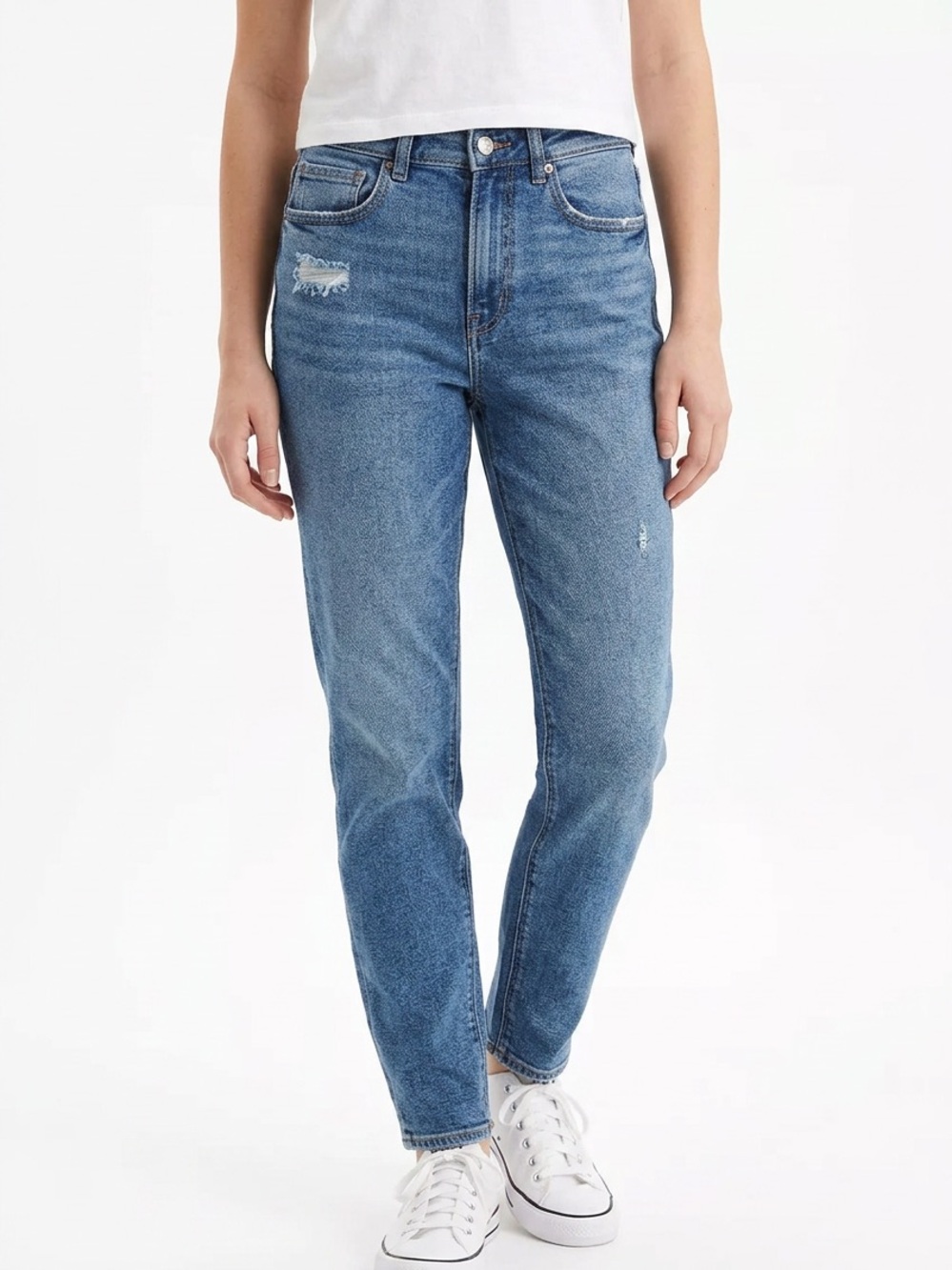 AMERICAN EAGLE | Classic High-Rise Distressed Straight Jeans Women’s Size 6